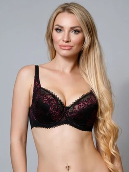 Бюстгальтер Diorella 34963D чорно-червоний 80D