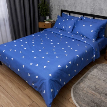 Комплект постельного белья Moon&Star Полуторный 143x210 наволочки 2x40x60 Pure Indigo Микросатин Premium (MS-820016185)