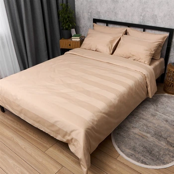 Комплект постельного белья Moon&Star King Size 220x240 наволочки 4x50x70 Cream Latte Satin Stripe (MS-820016873)