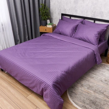Комплект постільної білизни Moon&Star Євро 200x220 наволочки 4x70x70 Purple Dream Satin Stripe (MS-820017024)
