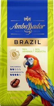 Кофе натуральный жареный в зернах Ambassador Single Origins Brazil 400 г (8721077550909)