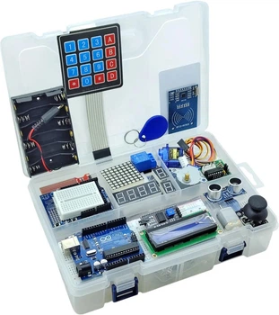 Учебный набор Arduino Starter Kit Pro для программирования и электроники на базе Arduino Uno Rev3 с USB кабелем в пластиковом контейнере (DIY)