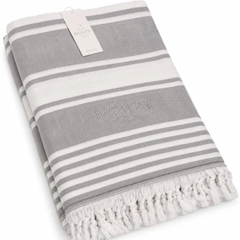 Пляжное полотенце Maison Dor Primavera Beach Grey хлопок 100-200 см серое