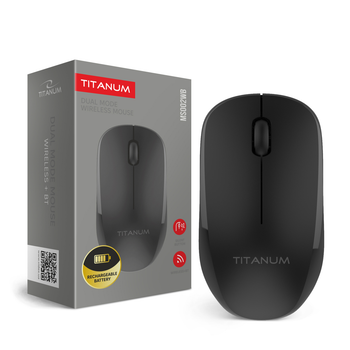 Бездротова миша дворежимна TITANUM MS002WB Black