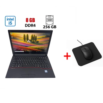 Ультрабук Fujitsu LifeBook E Series / 14" (1920x1080) IPS / Intel Core i5-6200U (2 (4) ядра по 2.3 - 2.8 GHz) / 8 GB DDR4 / 256 GB SSD / Intel HD Graphics 520 / WebCam б/у + Подарок Мышка и коврик