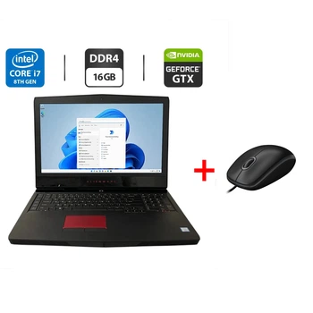 Игровой ноутбук Dell Alienware 17 R5 / 17.3" (1920x1080) IPS / Intel Core i7-8750H (6 (12) ядра по 2.2 - 4.1 GHz) / 16 GB DDR4 / 256 GB SSD M.2 + 1000 GB HDD / nVidia GeForce GTX 1070, 8 GB GDDR5, 256-bit / WebCam б/у + Подарок Проводная мышь / USB