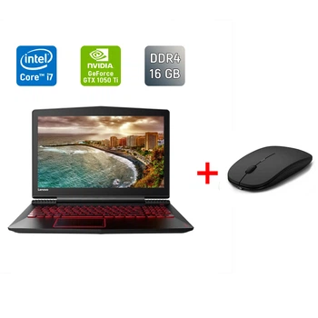 Игровой ноутбук Lenovo Legion Y720-15IKBN / 15.6" (1920x1080) IPS / Intel Core i7-7700HQ (4 (8) ядра по 2.8 - 3.8 GHz) / 16 GB DDR4 / 128 GB SSD + 1000 GB HDD / nVidia Geforce GTX 1050 Ti, 4 GB GDDR5, 128-bit / HDMI / WebCam б/у + Подарок Мышь / USB