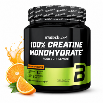 Креатин BioTechUSA 100% Creatine Monohydrate 300 г зі смаком апельсина, мікронізований моногідрат