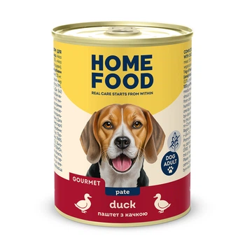 Беззерновой влажный корм HOME FOOD для собак — Паштет с уткой, 360 г