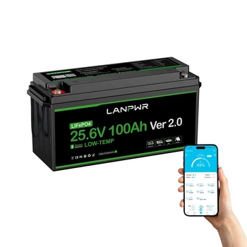 Аккумулятор LifePo4 100Ah 24V 2560Wh LANPWR с Bluetooth для ИБП ( Литий железо фосфатный ) BMS (AKBS07)