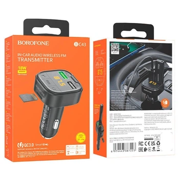 FM Модулятор BOROFONE BC43 Flash QC3.0 Black