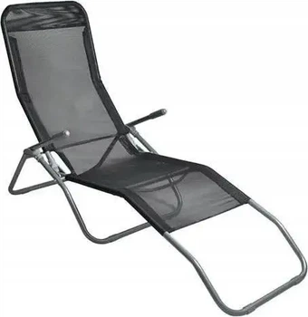Лежак BASIC JUST GARDEN Черный 185х60 см – складной шезлонг с подлокотниками
