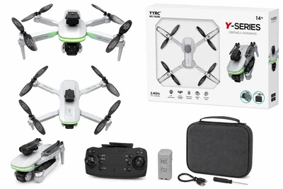 Квадрокоптер Y628D з Wi-Fi HD камерою, складаний дрон з пультом 2.4 GHz, Headless Mode, кольоровим LED-підсвічуванням, сумкою та змінним акумулятором