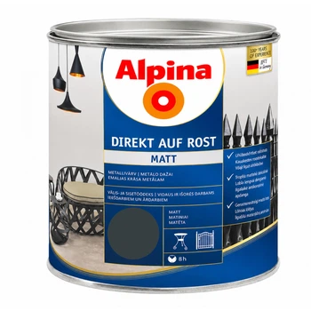 Емаль алкідна матова Alpina Direkt Auf Rost RAL7016 Антрацитово-сіра 2.5 л