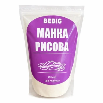 Манка без глютену рисова, ТМ Bebig 450 г