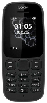 Мобильный телефон Nokia 105 TA-1203 Single Sim 2019 Black Slim Box (без зарядного устройства)