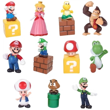 Набор фигурок 11в1 Супер Марио, фигурки на торт Супер Марио, 2.5-5 см - Super Mario