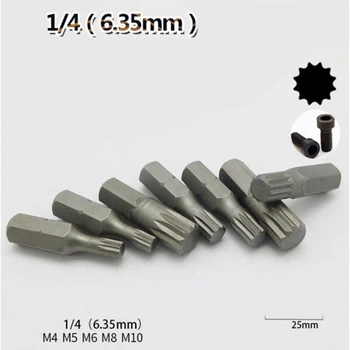 Біта 1/4", 25 мм, 12-променева зірка, №4, S2 - 725225