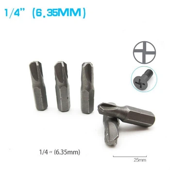 Біта 1/4", 25 мм, зміщений хрест №6, CrV - 725228