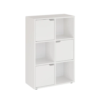 Книжный стеллаж KOMTO Белый с 6 секциями и 3 дверцами Shelf6 (p-186-2816)
