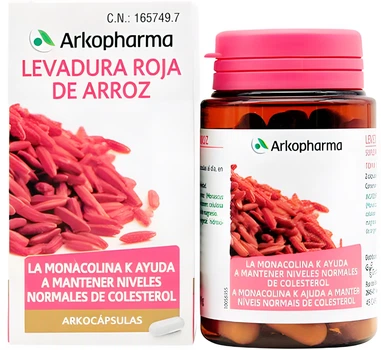 Suplement diety Arkopharma Arkocapsulas Red Yeast Rice dla kontroli poziomu cholesterolu 45 kapsulek (8428148455865)