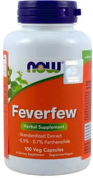 Дієтична добавка Now Foods Feverfew (Піретрум дівочий), 100 капсул (733739046703)
