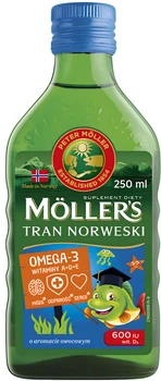 Suplement diety Mollers Tran Norweski owocowy 250 ml (7070866024352)