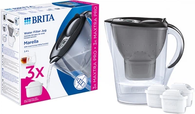 Фильтр-кувшин Brita Marella MXpro графит + 3 картриджа (1052796)