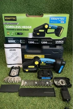Аккумуляторный кусторез KRAFFTEC Saker Trimmer 36V с двумя аккумуляторами, для стрижки живой изгороди, декоративных кустарников и ухода за садом
