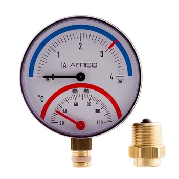 Термоманометр радіальний Afriso TM80 біметалевий 1/2" 6 бар 120°C (63338)