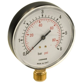 Манометр радіальний Cewal M 100 RM 1/2" 6 бар 100мм (91413310)