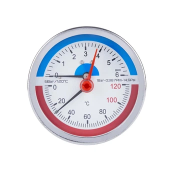 Термоманометр аксіальний Thermo Alliance Standart біметалевий 1/2" 6 бар 120°C (SD1736B)
