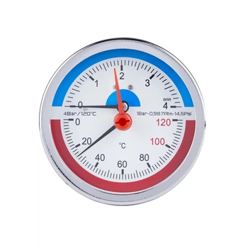 Термоманометр аксіальний Thermo Alliance Standart біметалевий 1/2" 4 бар 120°C (SD1734B)