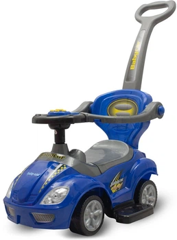 Толокар Baby Mix Mega Car з батьківською ручкою 3в1 Синій (45836)