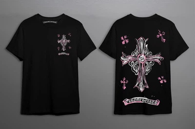 Чоловіча літня футболка Chrome Hearts з принтом M чорна (CHF14)