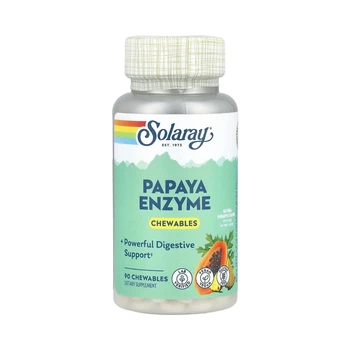 Фермент папайї Papaya Enzyme Solaray, жувальні таблетки, 90 штук