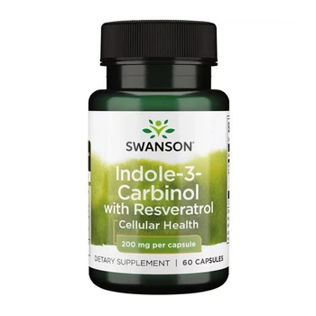 Індол-3-карбінол Indole-3-Carbinol with Resveratrol 200 мг Swanson, 60 капсул