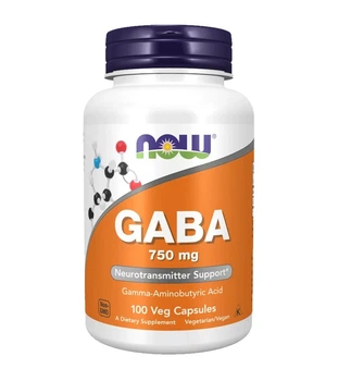 ГАМК гамма-аміномасляна кислота Now Foods (GABA) 750 мг 100 капсул
