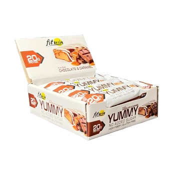 Батончик Yummy FitWin, шоколад и карамель, 12×55 г