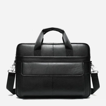 Сумка портфель мужская из натуральная кожи Vintage leather-14628 Черная