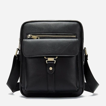 Сумка кросс боди через плечо мужская из натуральная кожи Vintage leather-14649 Черная