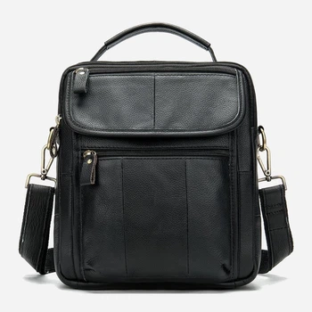 Сумка планшет через плече чоловіча з натуральної шкіри Vintage leather-14763 Чорна