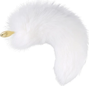 Металлическая анальная пробка с хвостом Lockink Sevanda White Fox-Tail Anal Pear-shape Plug (6971017801154)