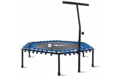 Фитнес батут 130 см с ручкой для тренировок 100 кг PP Mesh черно-синий AGАSPORT FK-3160