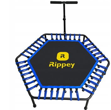 Фитнес батут 130 см с ручкой для домашних тренировок черный Rippey FK-3201