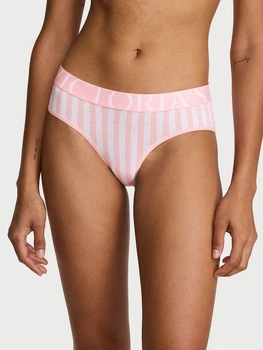 Трусики сліпи жіночі бавовняні Victoria's Secret 27257694 XS Рожевий/Білий (3955952220)
