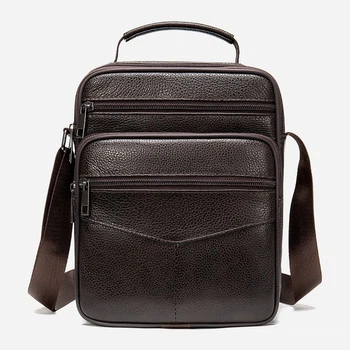 Сумка планшет через плечо мужская из натуральная кожи Vintage leather-14991 Коричневая