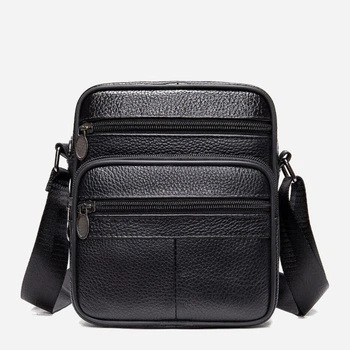 Сумка планшет через плечо мужская из натуральная кожи Vintage leather-14992 Черная