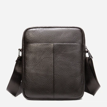 Сумка планшет через плечо мужская из натуральная кожи Vintage leather-14993 Темно-коричневая