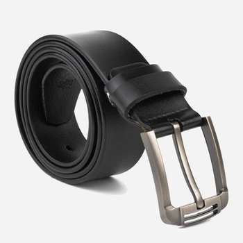 Ремінь чоловічий з натуральної шкіри Vintage leather-20314 115 см Чорний